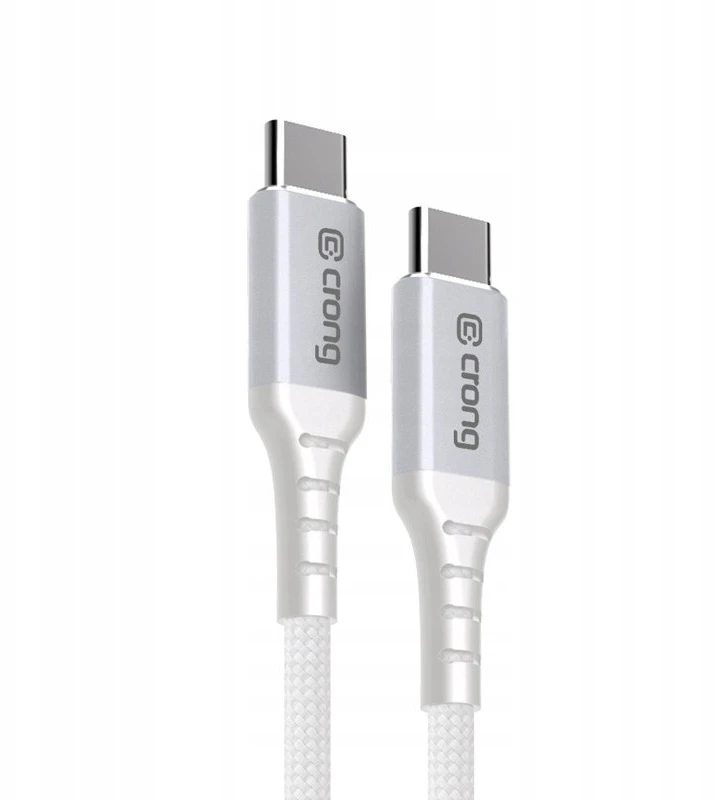 „Crong Armor Link“ – USB-C į USB-C keitiklis 100 W, 5 A, 200 cm, baltas