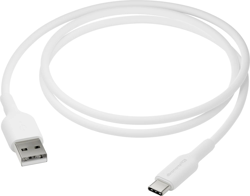 dbramante1928 įkrovimo laidas – 1 m USB-A į USB-C – W, 1 m, USB A, USB C, USB 2.0, 0.48 Gbit/s, baltas