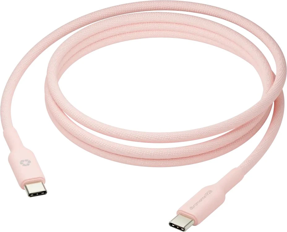 Kabelis USB dbramante dbramante1928 re-charge - USB laidas - 24 kontaktų USB-C (M) į 24 kontaktų USB-C (M) - 1,5 m - pintas laidas, USB-C Power Delivery (60W) - rožinė