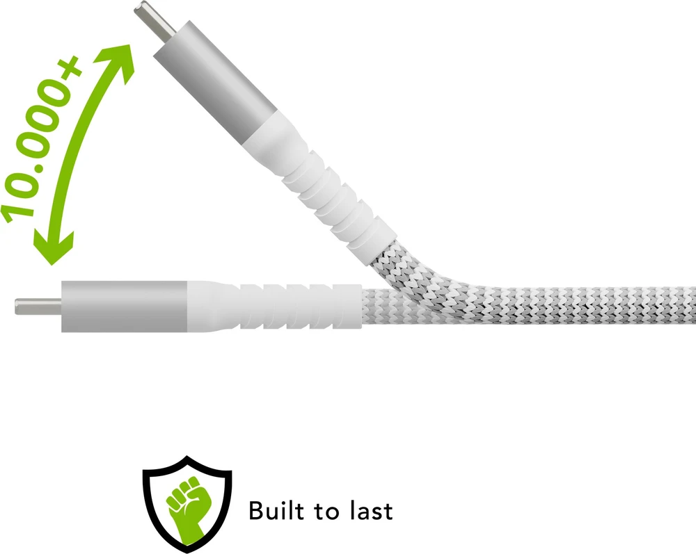 dbramante1928 – pintas „Re-Charge Pro“ laidas – USB-A į USB-C, 1,2 m – baltas