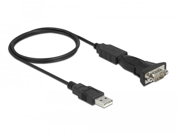 Kabelis USB Delock USB-A - RS-232 0.8 m Juodas (61506)