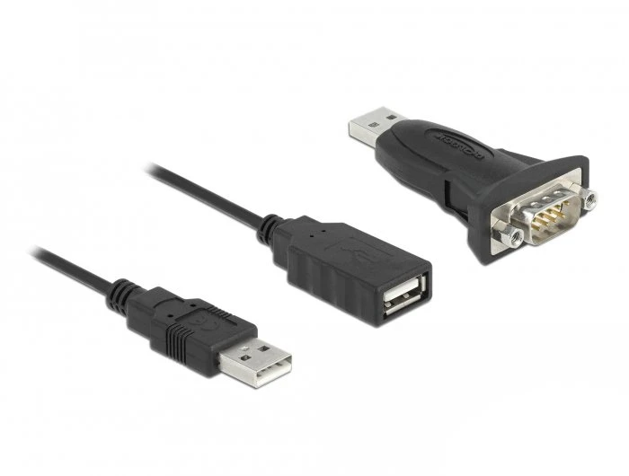 Kabelis USB Delock USB-A - RS-232 0.8 m Juodas (61506)