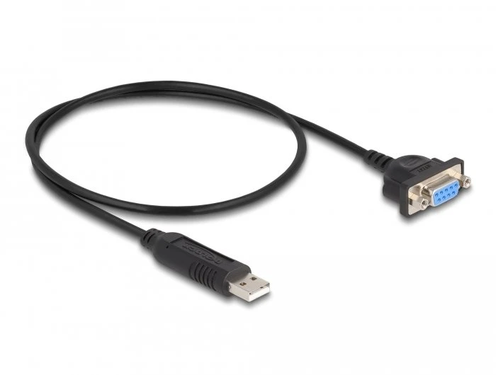 Kabelis USB Delock USB-A - RS-232 0.5 m Juodas