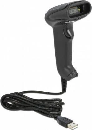 Delock USB brūkšninių kodų skaitytuvas 1D ir 2D su prijungimo kabeliu – vokiška versija