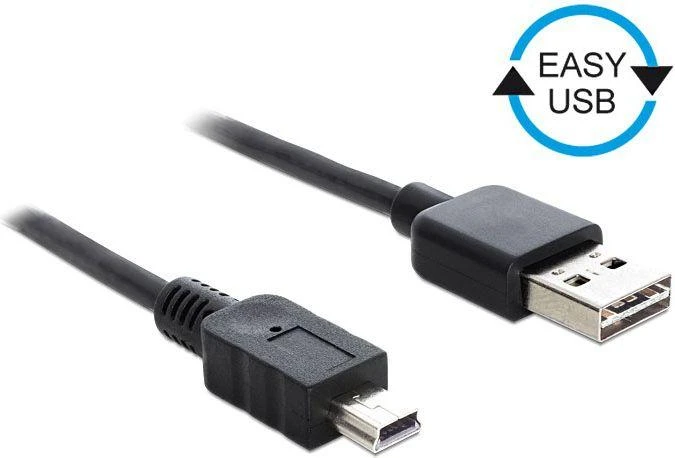 USB kabelis Delock USB-A – miniUSB 3 m juodas (83364)