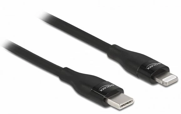 Kabelis USB Delock USB-C - Lightning 0.5 m Juodas (86636)