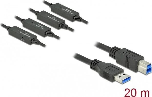 DELOCK Active USB 3.2 Gen 1 A tipo USB iki B tipo USB laidas 20 m