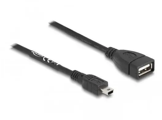 Kabelis USB Delock miniUSB - USB-A 0.5 m Juodas (82905)