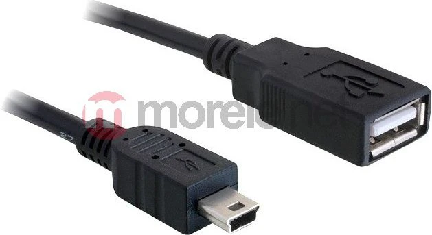 Kabelis USB Delock miniUSB - USB-A 0.5 m Juodas (82905)