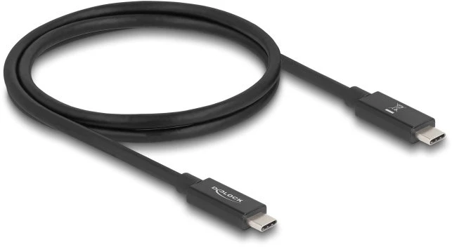 Delock USB 80 Gbps kabelis USB C tipo kištukas į kištuką, 16K 60 Hz PD 3.1 240 W E-Marker bendraašis, 1 m, juodas