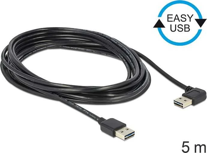 USB Delock USB-A kabelis - 5 m juodas (83467)