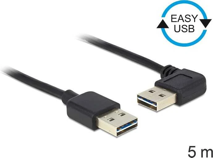 USB Delock USB-A kabelis - 5 m juodas (83467)