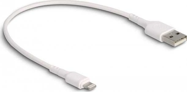 Kabelis USB Delock USB-A - Lightning 0,3 m Baltas (87866)