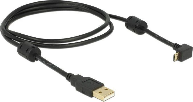 Delock Atrakinimo kabelis USB-A kištukas > USB mikro-B kištukas, pasuktas 90° aukštyn / žemyn