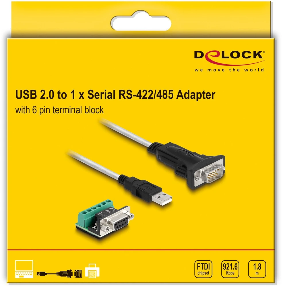 DELOCK adapteris USB 2.0 A tipo į 1 x nuoseklųjį RS-422/485 sek.