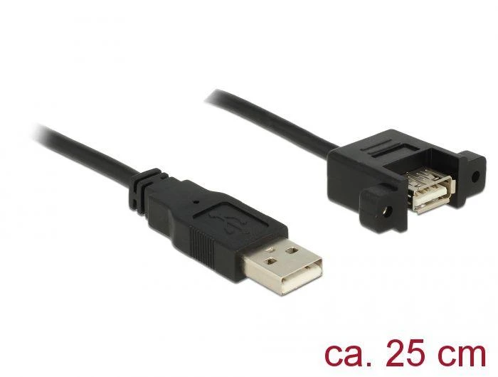 Delock kabelis USB 2.0 A kištukas > USB 2.0 A kištukas montavimui 0,25 m