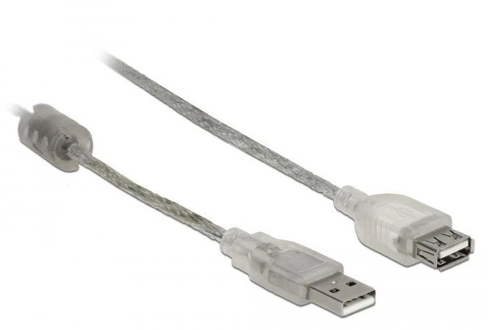 Kabelis USB Delock USB-A - USB-A 0.3 m Permatomas (82244)