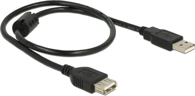 Kabelis USB Delock USB-A - USB-A 0.5 m Juodas (83401)