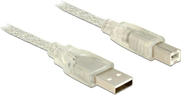 DELOCK kabelis USB 2.0 A jungtis > USB 2.0 B jungtis skaidri 3m