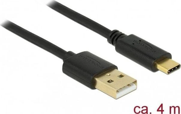 Delock kabelis USB 2.0 Type-A kištukas > Type-C™ 2.0 kištukas 4,0 m juodas