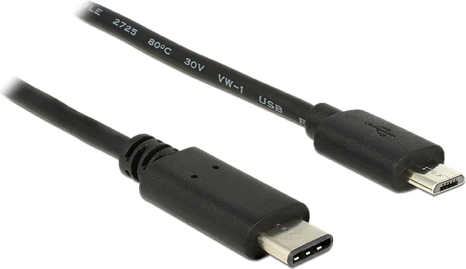 DELOCK Cable USB Type-C 2.0 male > USB 2.0 type Micro-B male 1 m juodas