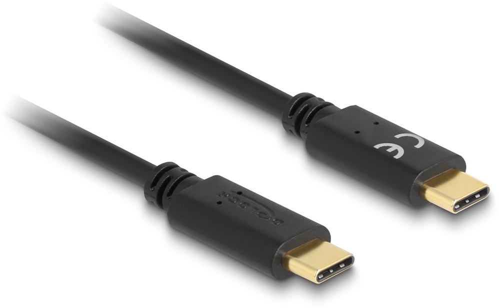 Kabelis USB Delock USB-C - USB-C 0.15 m Juodas (85356)