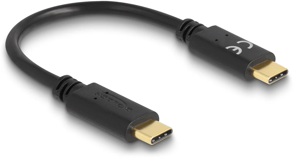 Kabelis USB Delock USB-C - USB-C 0.15 m Juodas (85356)