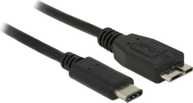 USB kabelis Delock USB-C - mikroUSB 1 m Juoda (83677)