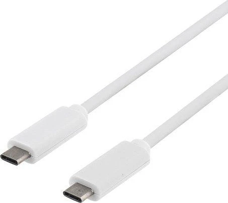 USB kabelis Deltaco USB-C - USB-C 1 m Balta (Deltaco 1 m USB tipas)