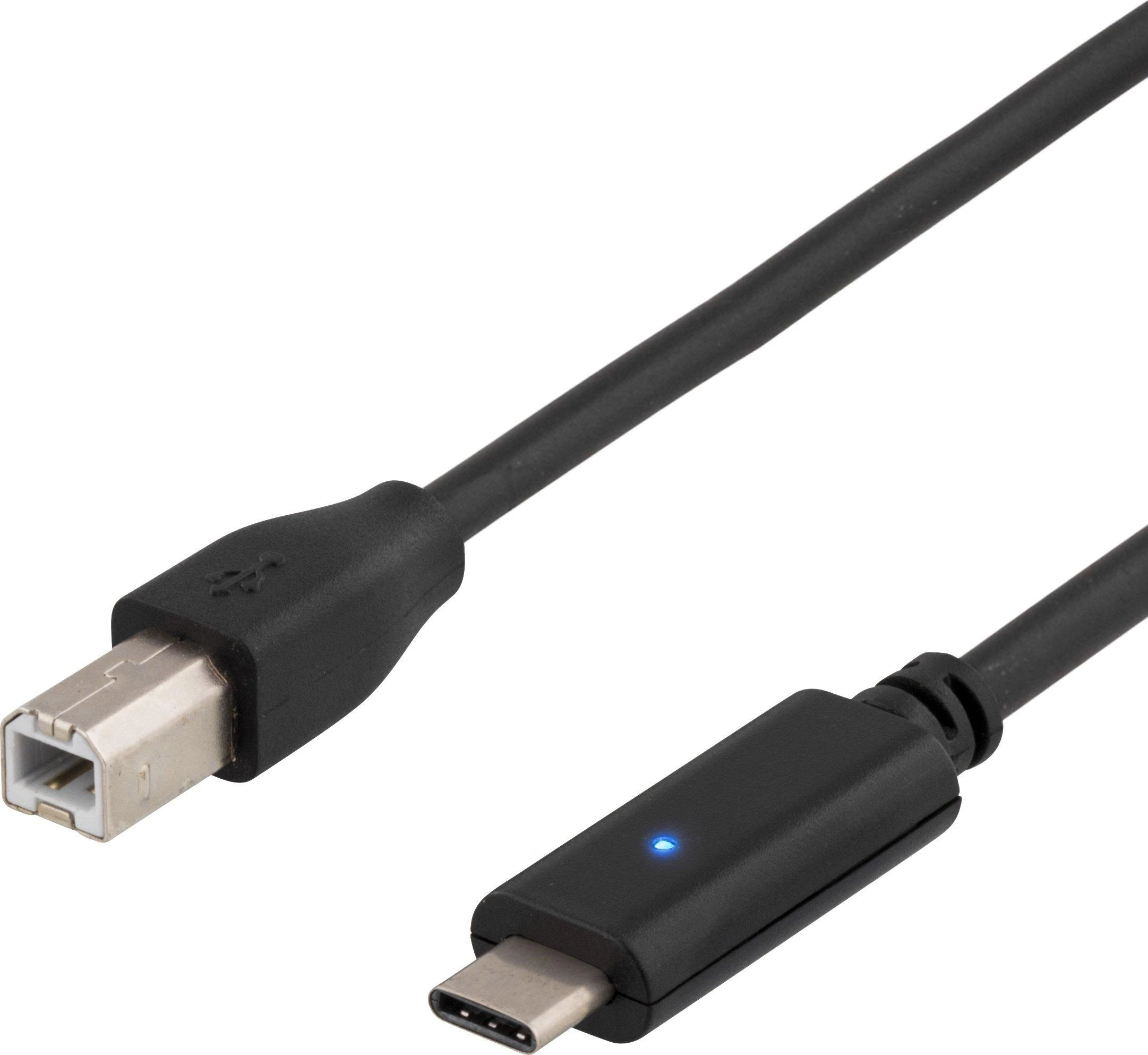USB 2.0 kabelis, C - B, 2 m, juodas DELTACO / USBC-1016