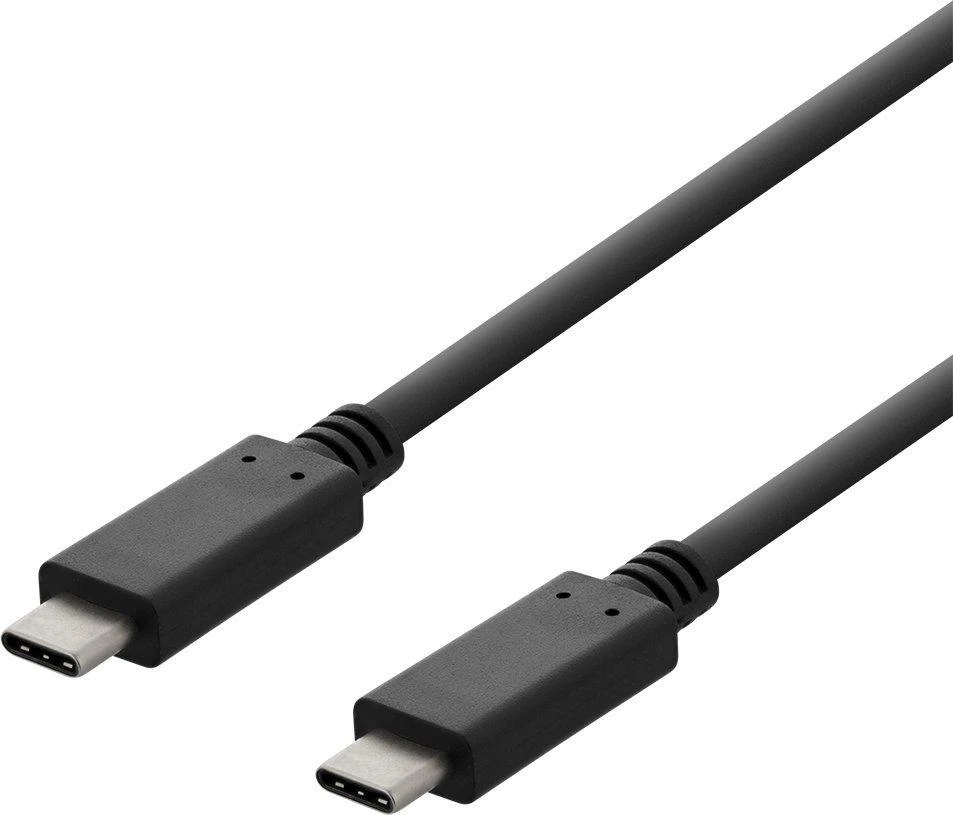 DELTACO USB 2.0 USB-C - USB-C krovimo kabelis, 3A, 3m, juodas / USBC-2003