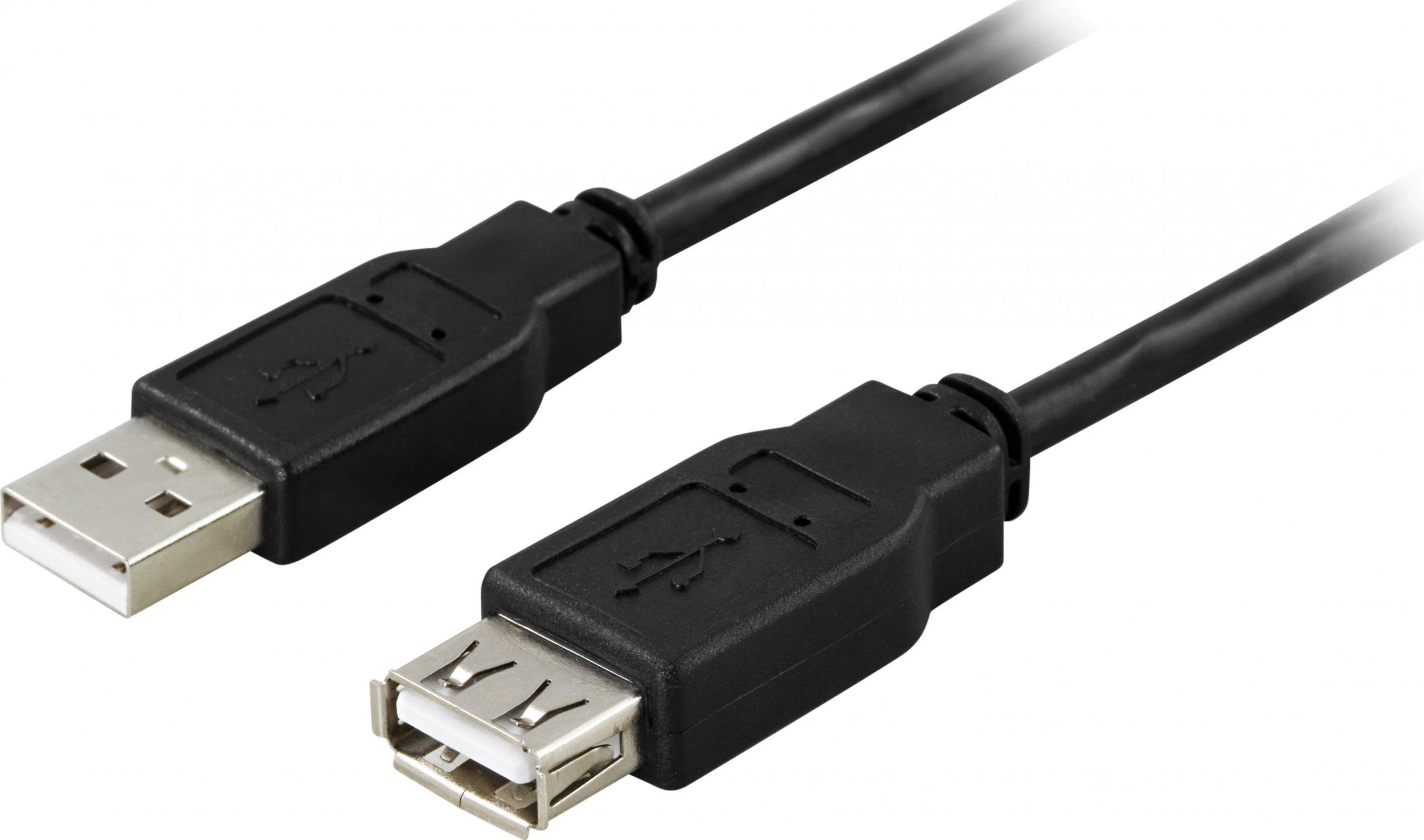 Kabelis DELTACO,USB 2.0, 1m, Type A ha - Type A ho, juodas / USB2-15S