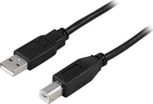 Kabelis DELTACO USB 2.0 "A-B", 2.0m, juodas / USB-218S