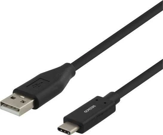 DELTACO USB 2.0 kabelis, Type C - Type A vyriškas, 1.5m, juodas / USBC-1005M