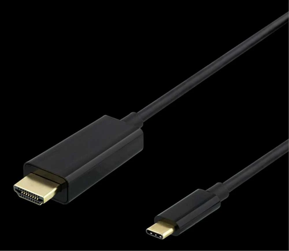 USB-C - HDMI kabelis DELTACO 2m, 4K@60Hz, juodas / USBC-HDMI-1020