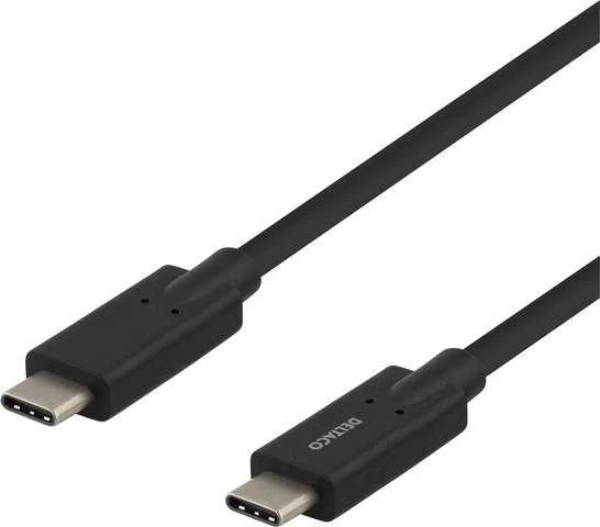 DELTACO USB-C - USB-C laidas, 5Gbit / s, 5A, 2M, juodas USBC-1503M