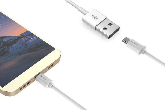 USB kabelis Devia Smart Type-C 1.0m baltas