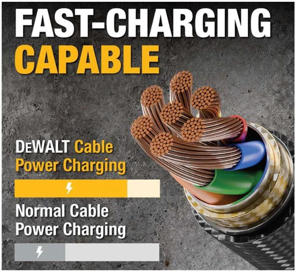 Kabelis USB Dewalt USB-A į Lightning kabelis 1.8 m, sustiprintas Kevlar (2459510)
