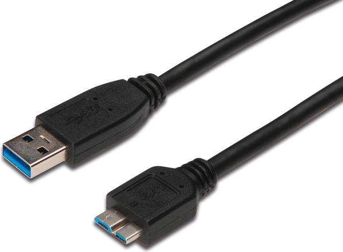 Assmann Electronic ASSMANN USB 3.0 jungties kabelis USB A - Micro USB B M/M 0.25m USB 3.0 atitinka UL bl