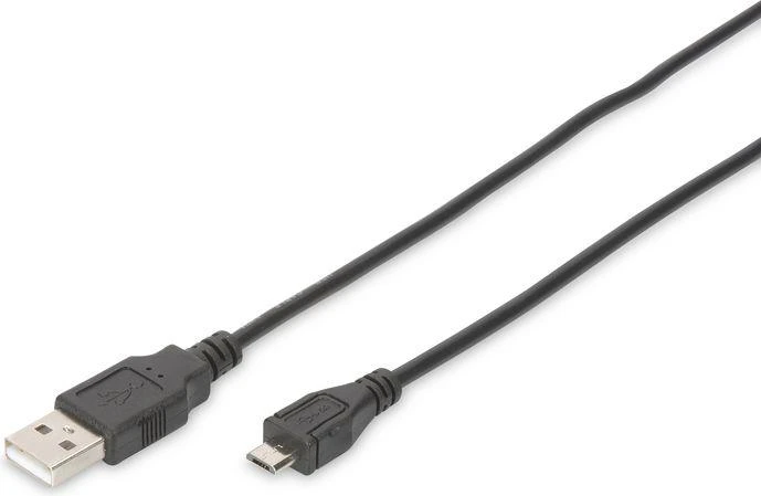 Kabelis USB Digitus USB-A - microUSB 1.8 m Juodas (DB-300127-018-S)