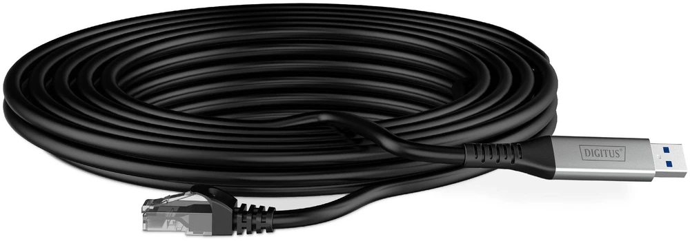 Digitus Kabelis adapter usb-a - rj45 kat. 6a s/ftp, 1 gbit/s, usb 3.2 gen1, lszh, 3m