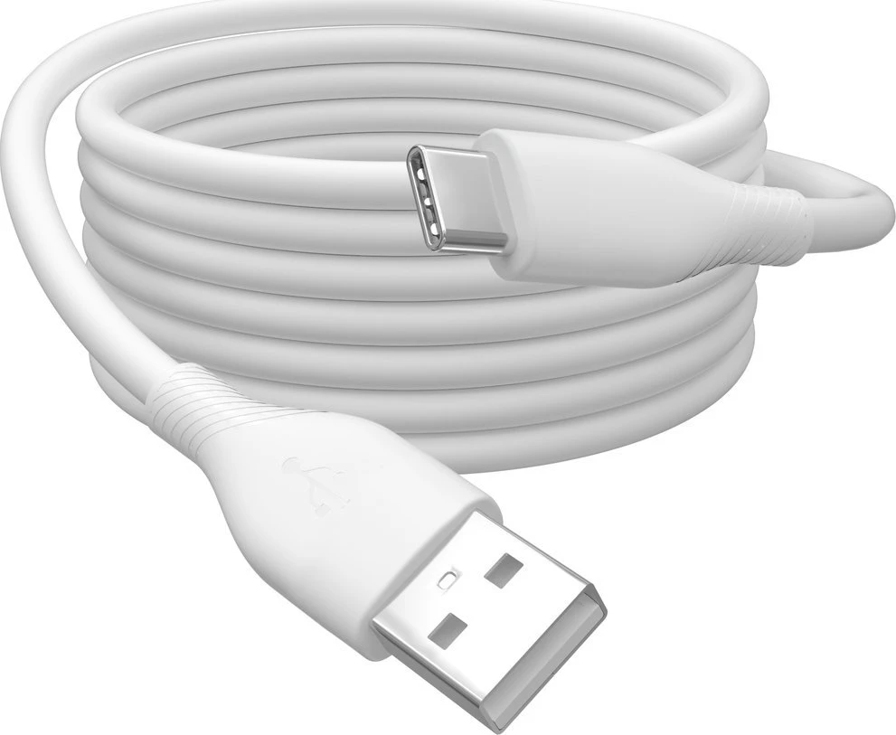„Digitus“ silikoninis jungiamasis kabelis USB-A - USB-C, USB 2.0 60W, 0,5m Baltas