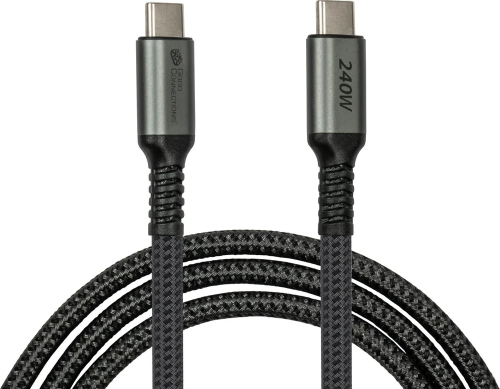 Nezatříděno „Good Connections“ – geras jungtis, USB 2.0 įkrovos ir duomenų kabelis (240 W), USB-C jungtis / USB-C jungtis, 2 m