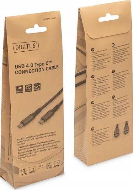 Kabelis USB Digitus USB-C - USB-C 3 m Juodas (DB-300443-030-S)