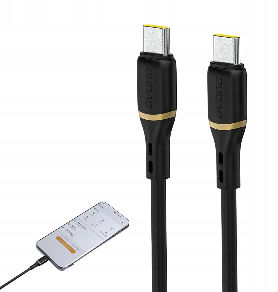 Dudao L25C USB-C laidas 1 m 60 W su minkštu silikoniniu apvadu – juodas