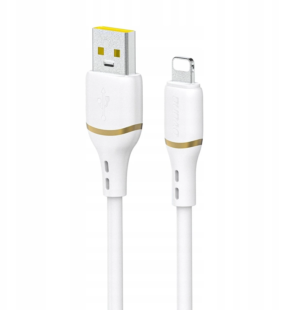 Dudao L25L USB-A - Lightning kabelis 1 m 30 W su minkštu silikoniniu apvadu - baltas