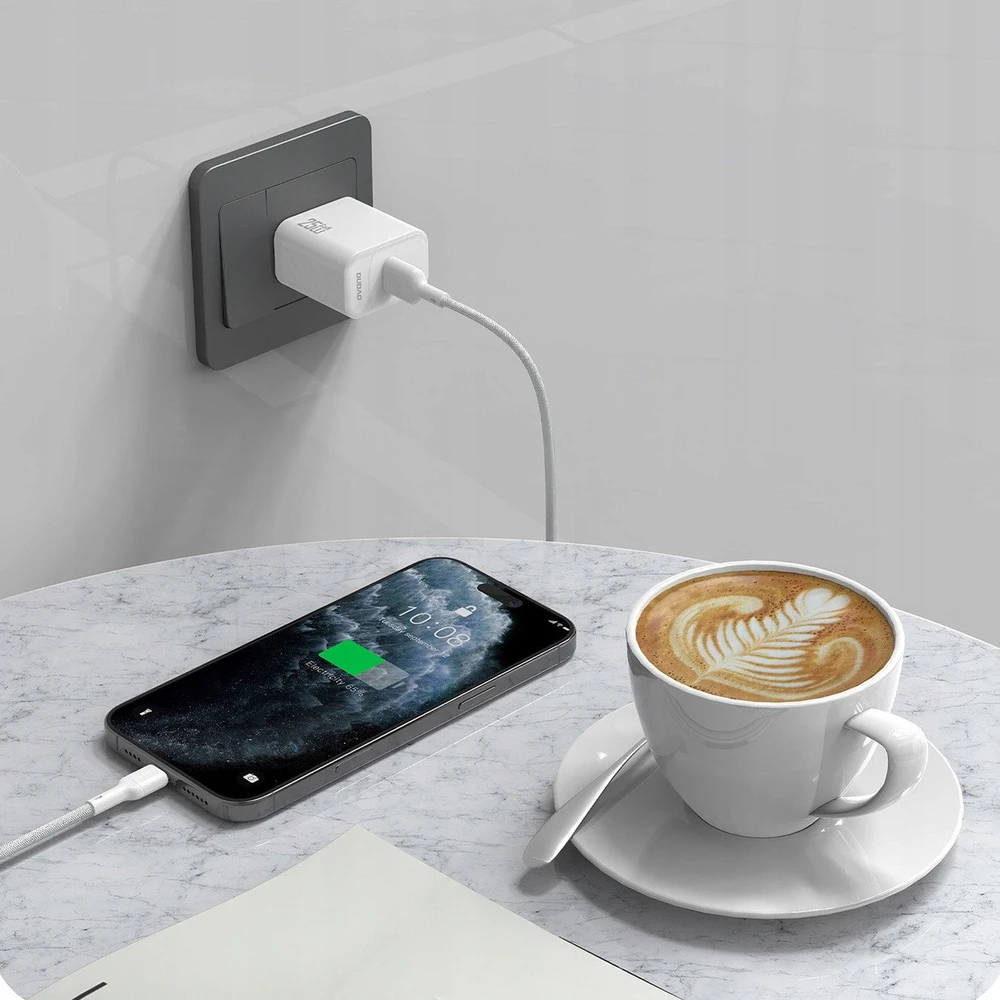Dudao L9T 5A USB-A – USB-C kabelis 1m – baltos spalvos