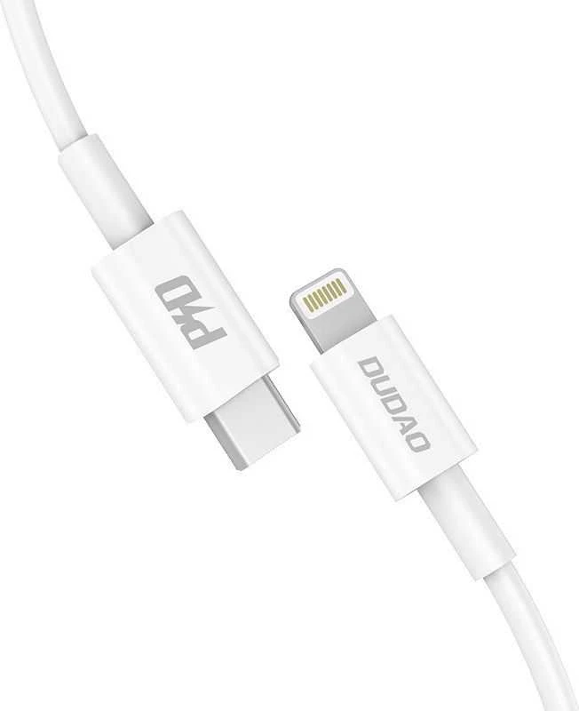 Dudao L6X USB-C – Lightning PD 20W 1m kabelis – baltos spalvos