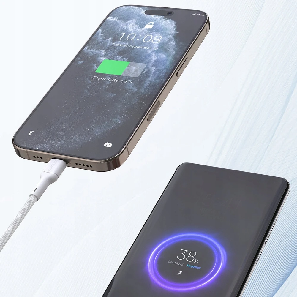 Dudao L9C 65W USB-C – USB-C kabelis 1m – baltos spalvos