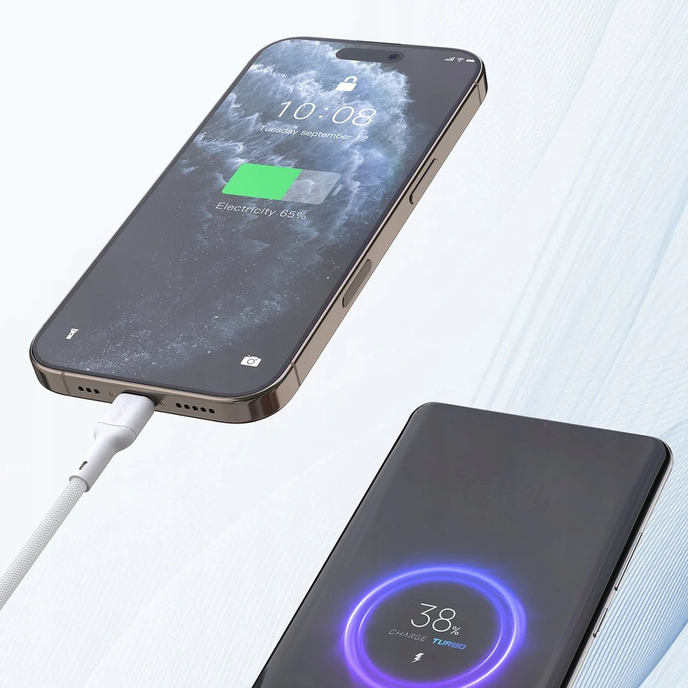 Dudao L9C Max 240W PD USB-C – USB-C 2m kabelis – baltos spalvos